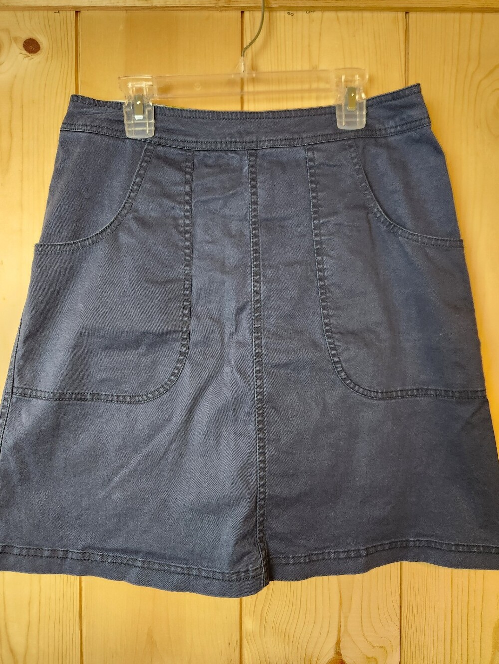 Boden Navy Cotton Blend Utility Front Patch Pockets A-Line Skirt
